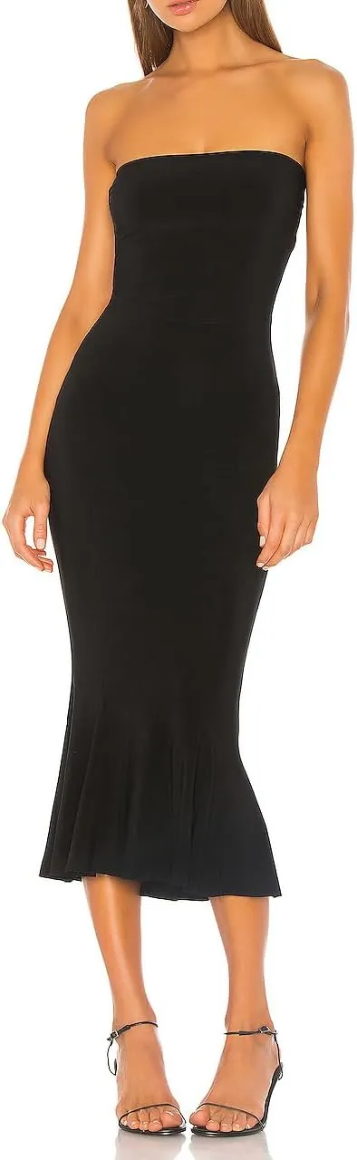 Aigeman Women's Sexy Off Shoulder Sleeveless Bodycon Mermaid Midi Dress Strapless Tube Elegant Cocktail Party Dress 292