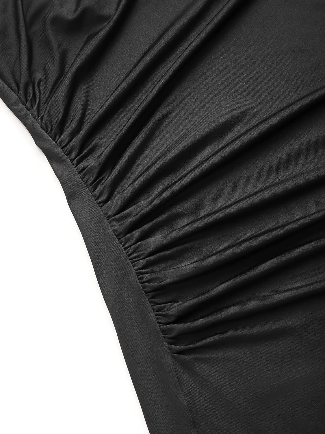 CIDER Women's Cocktail Dress Asymmetrical Neck Ruched Formal Dresses Bodycon Long Maxi Wedding Guest Dresses for Summer