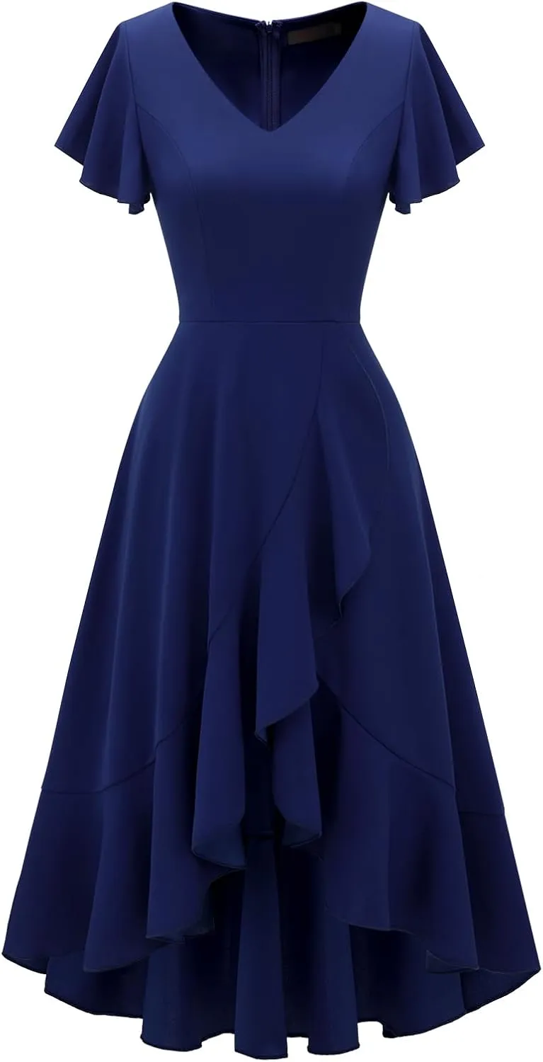 DRESSTELLS Women's Cocktail Dresses, Formal Wedding Guest High Low Graduation Party Evening Prom Dress 2025
