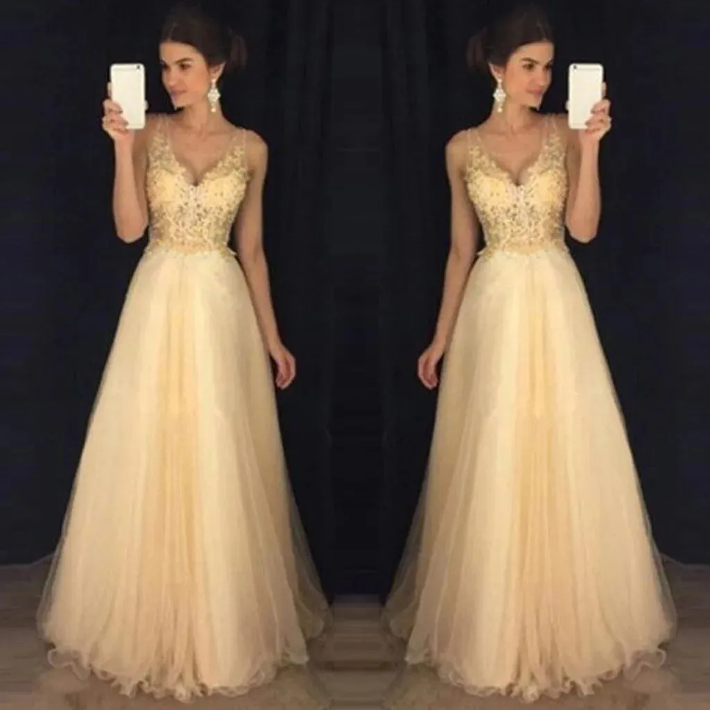 Luxurious Sequined V Neck Short Sleeve Maxi Wedding Formal Long Party Dress