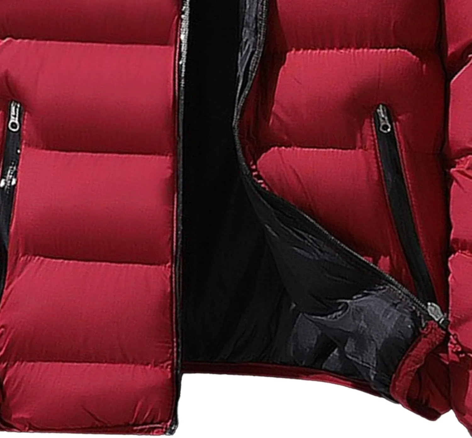 Men's Insulated Winter Plush Jacket Solid Color Thick Warm Outwear Padded Puffy Coat for Ski Hiking Travel