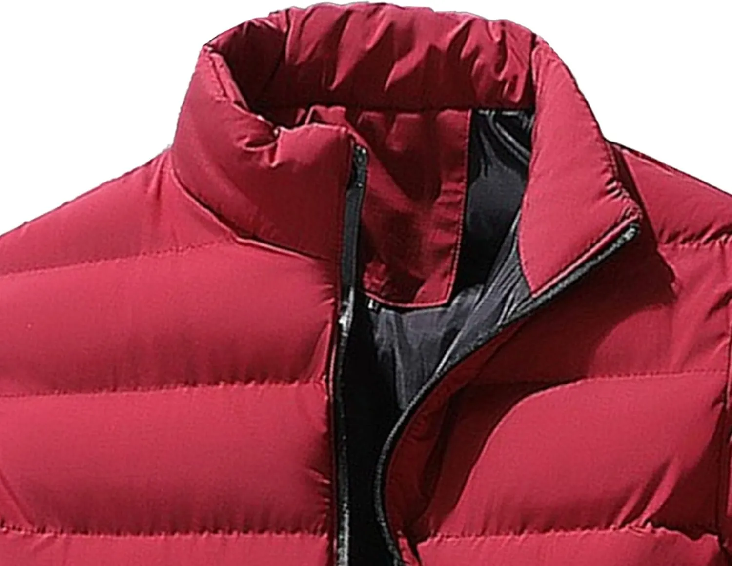 Men's Insulated Winter Plush Jacket Solid Color Thick Warm Outwear Padded Puffy Coat for Ski Hiking Travel