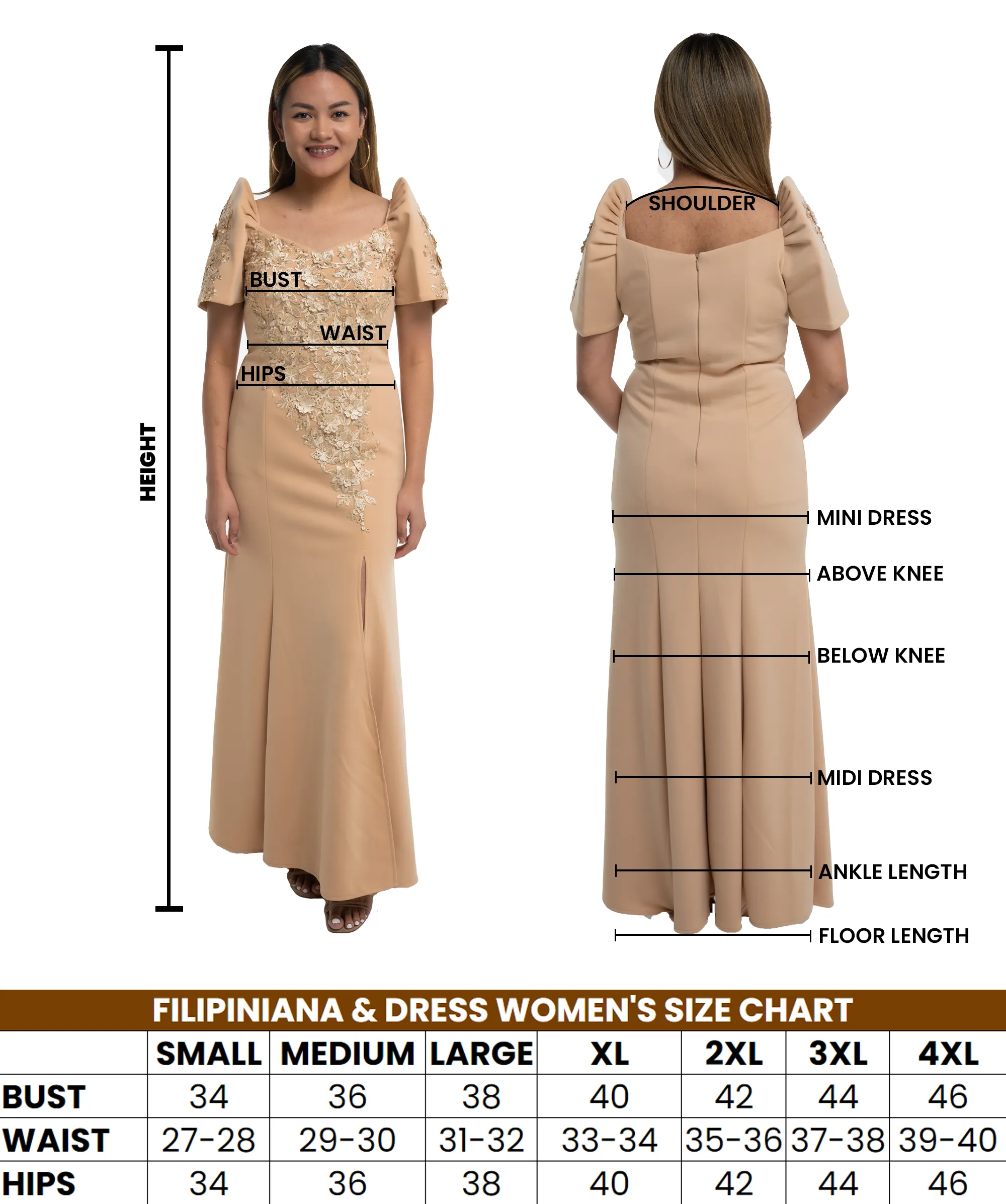 Pinya Modern Filipiniana Cocktail Dress - Princess - MR4