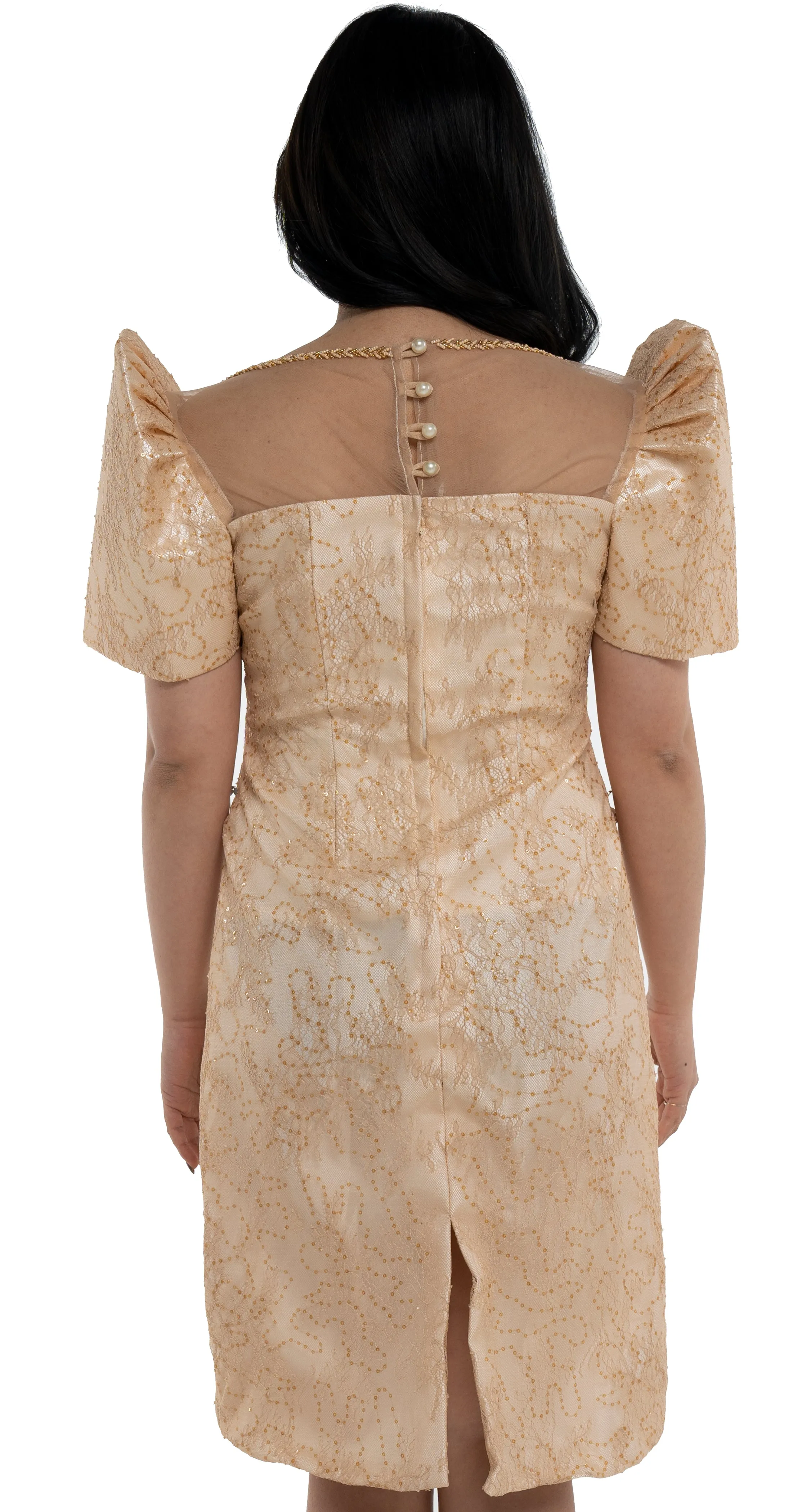 Pinya Modern Filipiniana Cocktail Dress - Princess - MR4