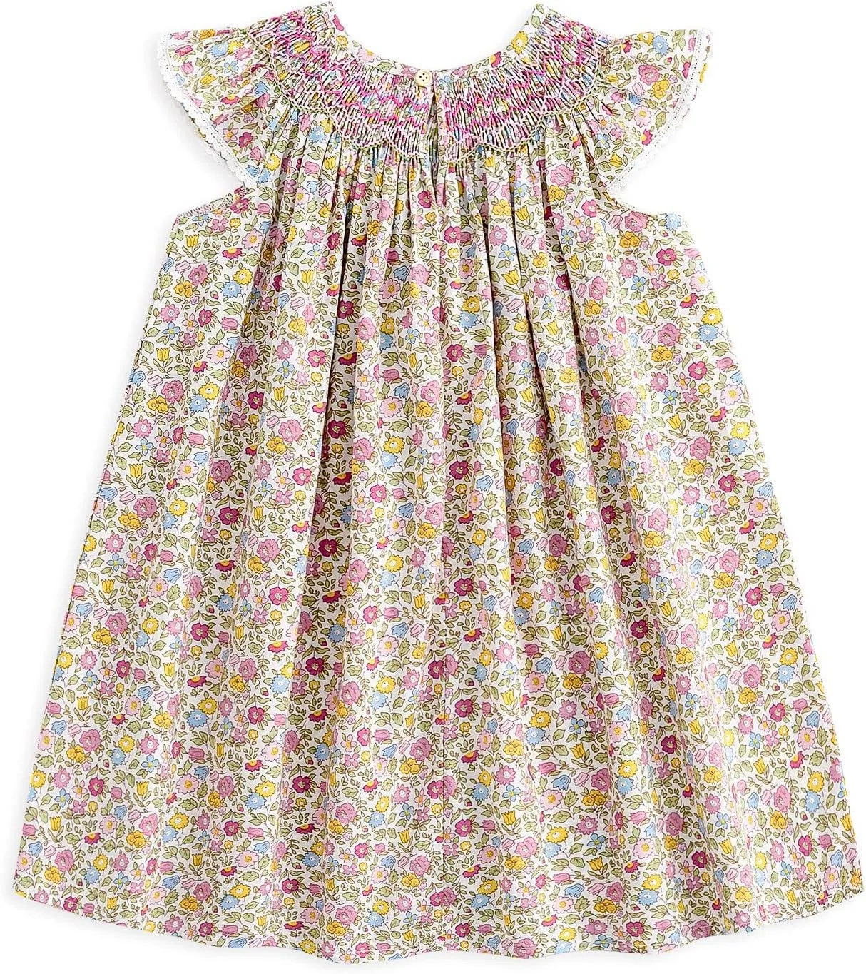 Simplee kids Baby Girl Smocked Dress Summer Casual Short Sleeve Dresses Floral Print Sundress Princess Dress for Toddlers