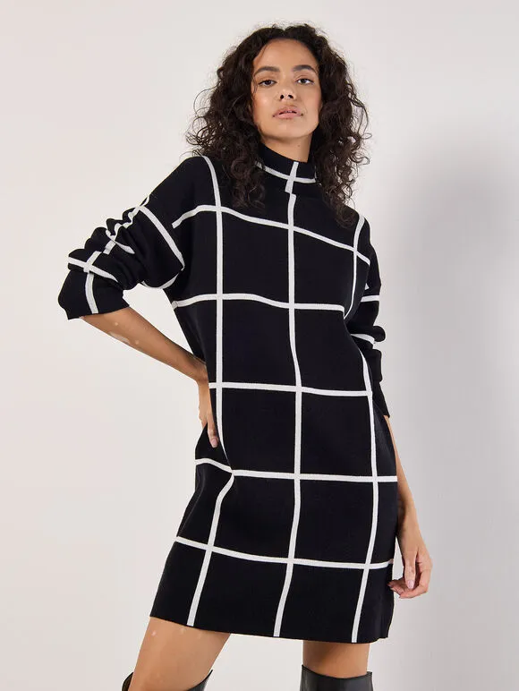 Window Check Mini Dress