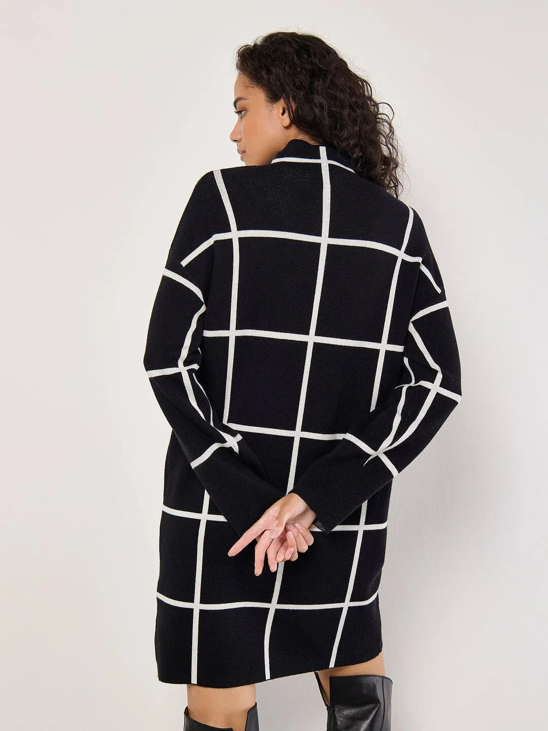 Window Check Mini Dress