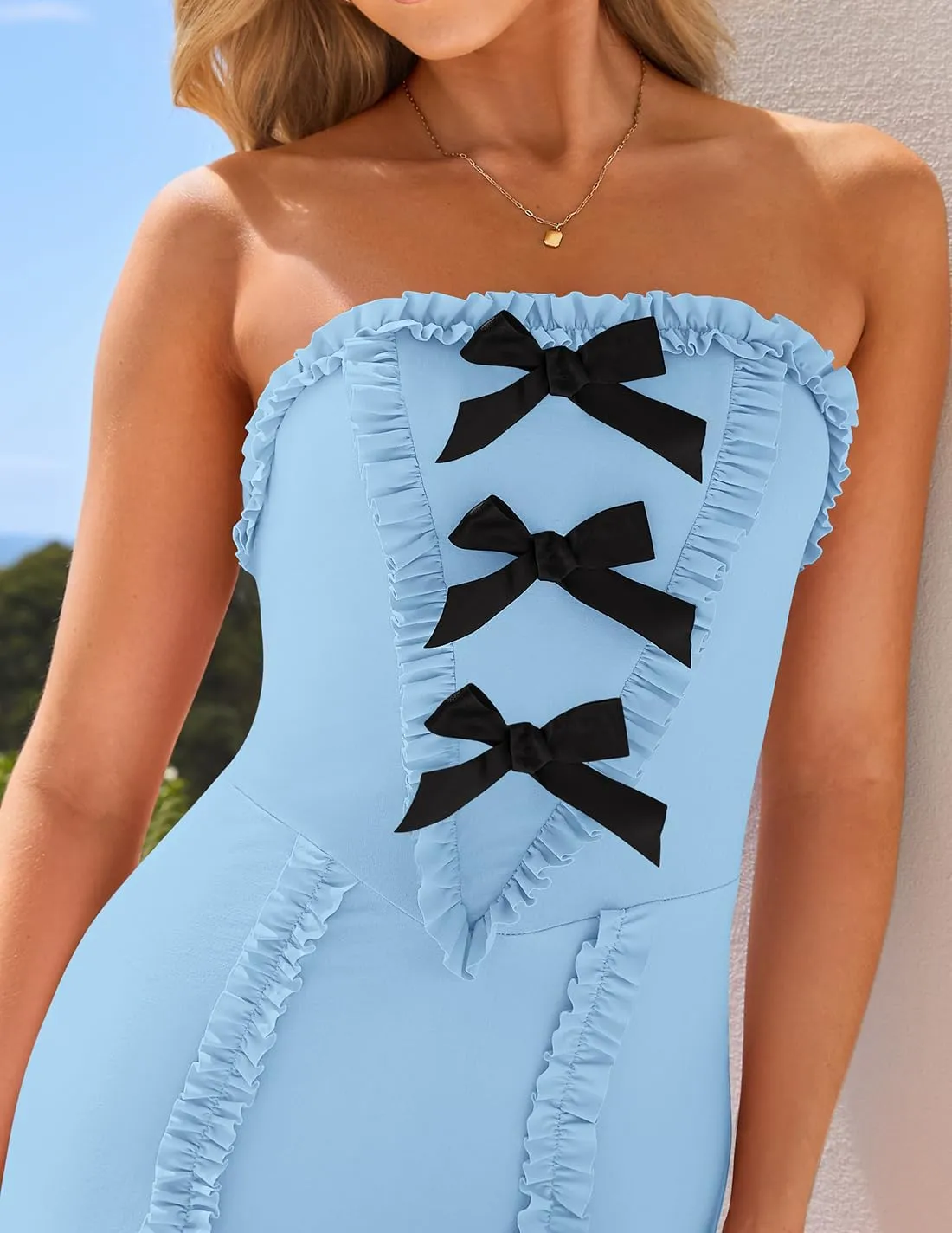 ZESICA Women's Summer Elegant Off Shoulder Maxi Dress 2025 Sleeveless Mermaid Bodycon Wedding Party Long Dresses